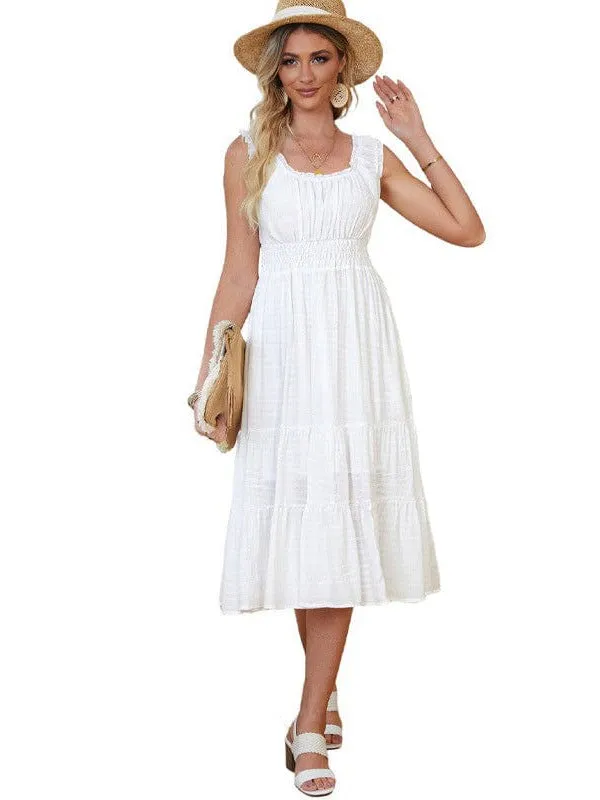 Casual Crew Neck Sleeveless Dress
