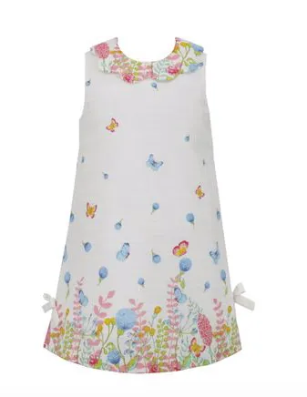 Claire & Charlie- A-Line Garden Print Dress with Scalloped Collar