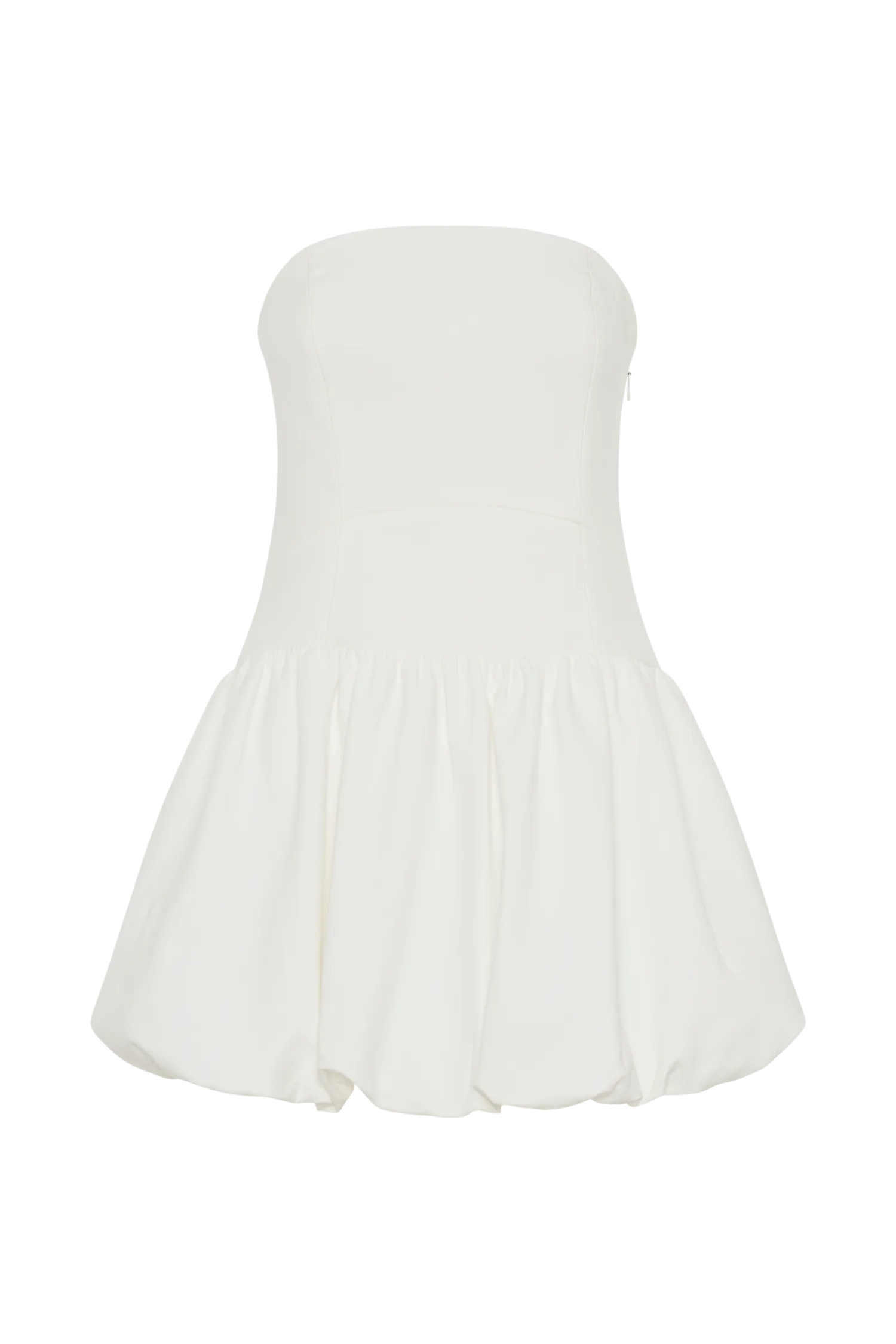 Clementina Strapless Bubble Mini Dress - White