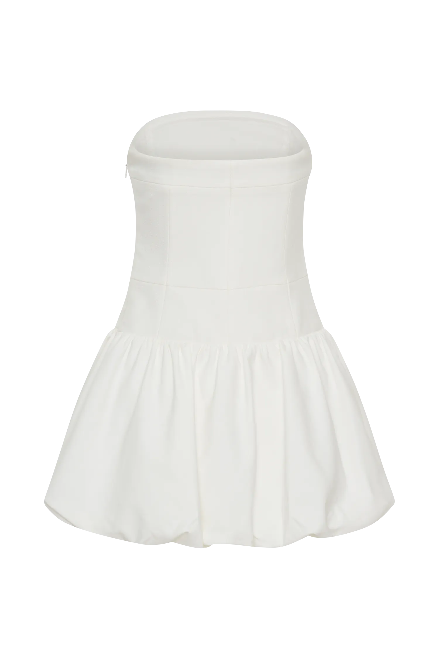 Clementina Strapless Bubble Mini Dress - White