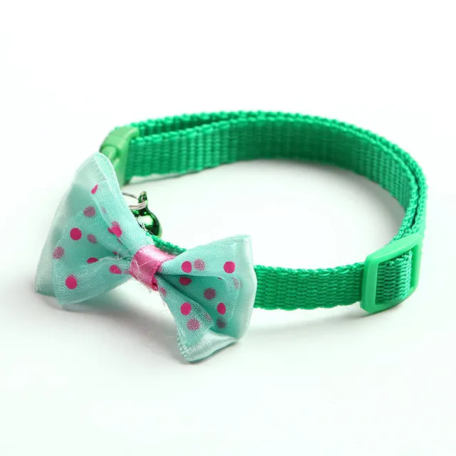 Colorful Cute Bowknot Bell  Adjustable Buckle Collar