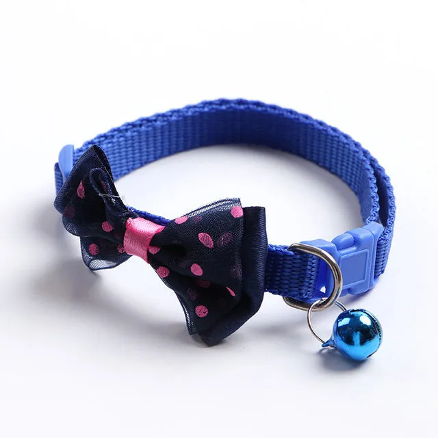Colorful Cute Bowknot Bell  Adjustable Buckle Collar