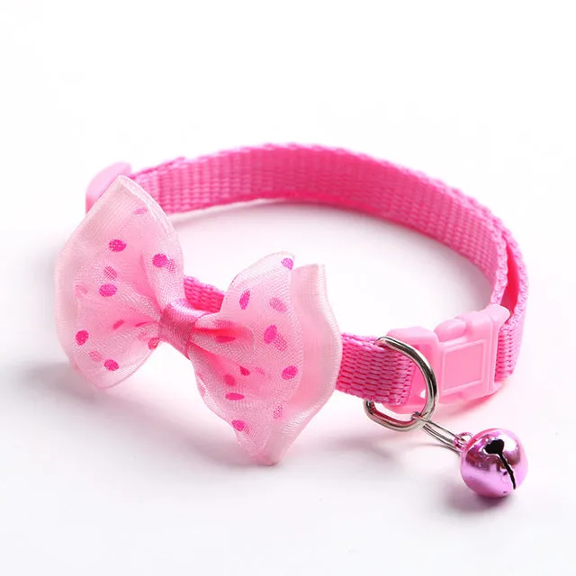 Colorful Cute Bowknot Bell  Adjustable Buckle Collar