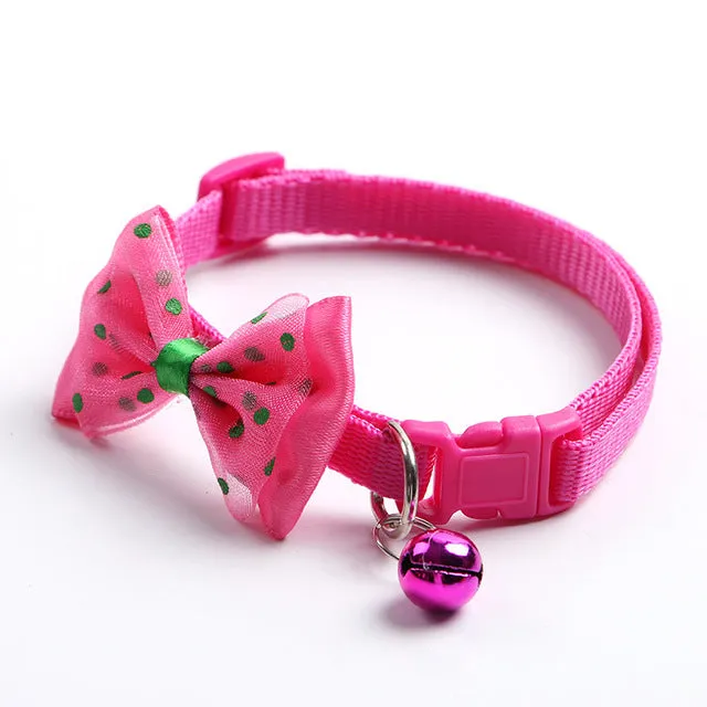 Colorful Cute Bowknot Bell  Adjustable Buckle Collar