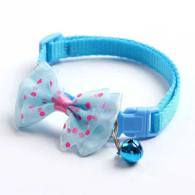Colorful Cute Bowknot Bell  Adjustable Buckle Collar