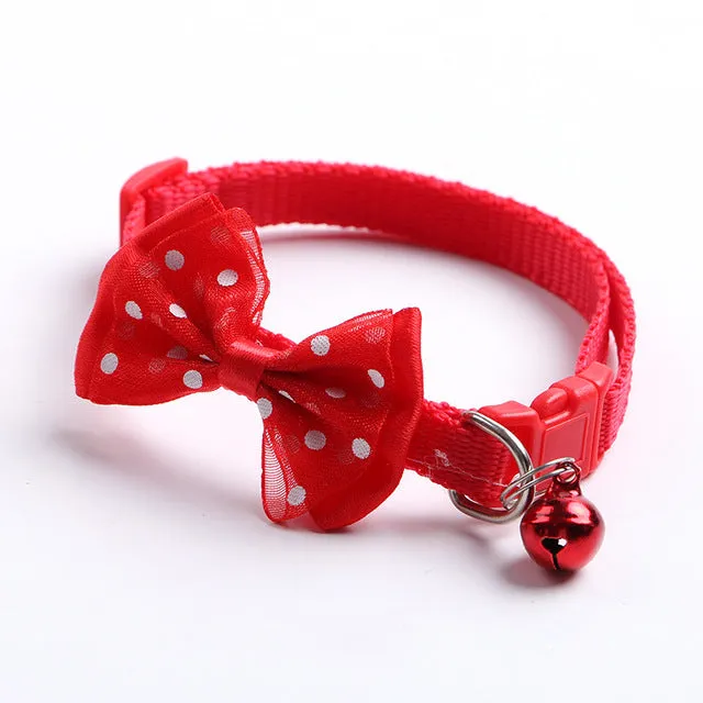 Colorful Cute Bowknot Bell  Adjustable Buckle Collar