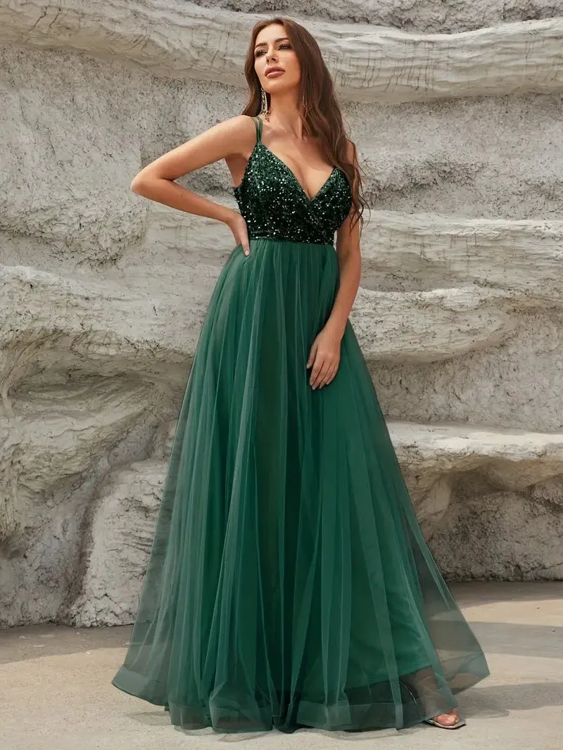 Constance strappy back forest green ball dress Express NZ wide