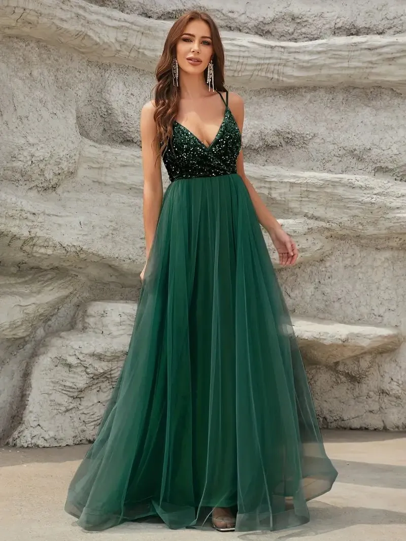 Constance strappy back forest green ball dress Express NZ wide
