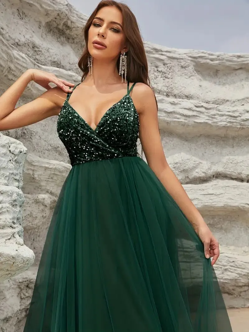 Constance strappy back forest green ball dress Express NZ wide