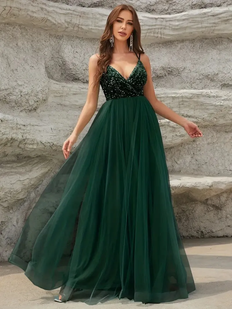 Constance strappy back forest green ball dress Express NZ wide