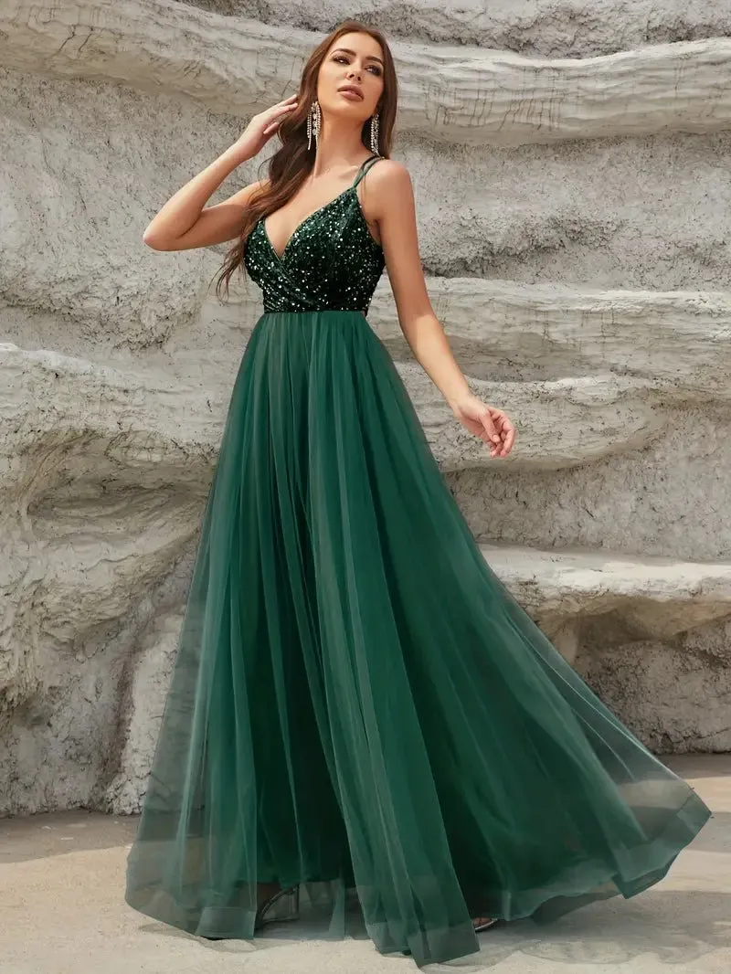 Constance strappy back forest green ball dress Express NZ wide