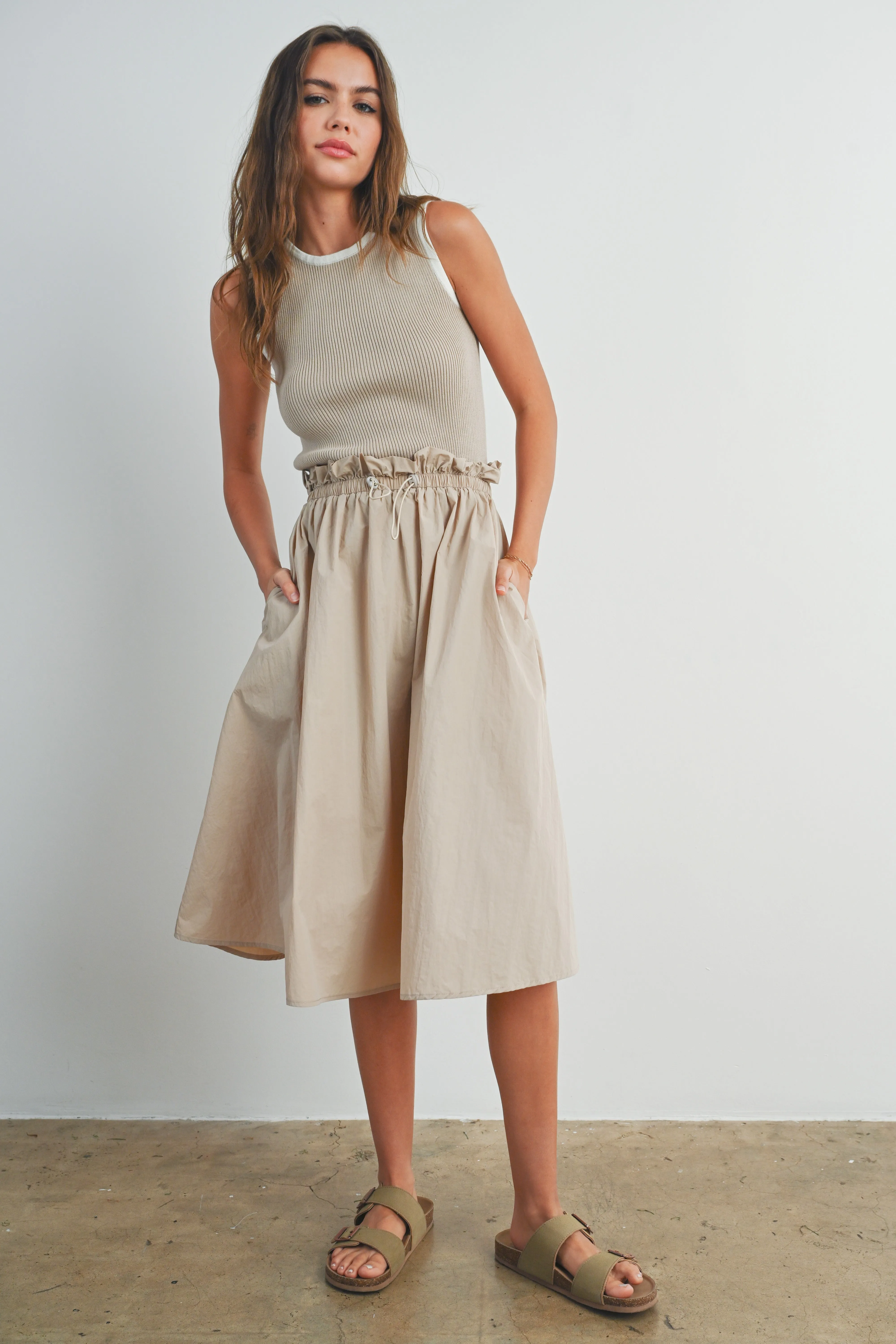 Contrast Tank Twofer Dress