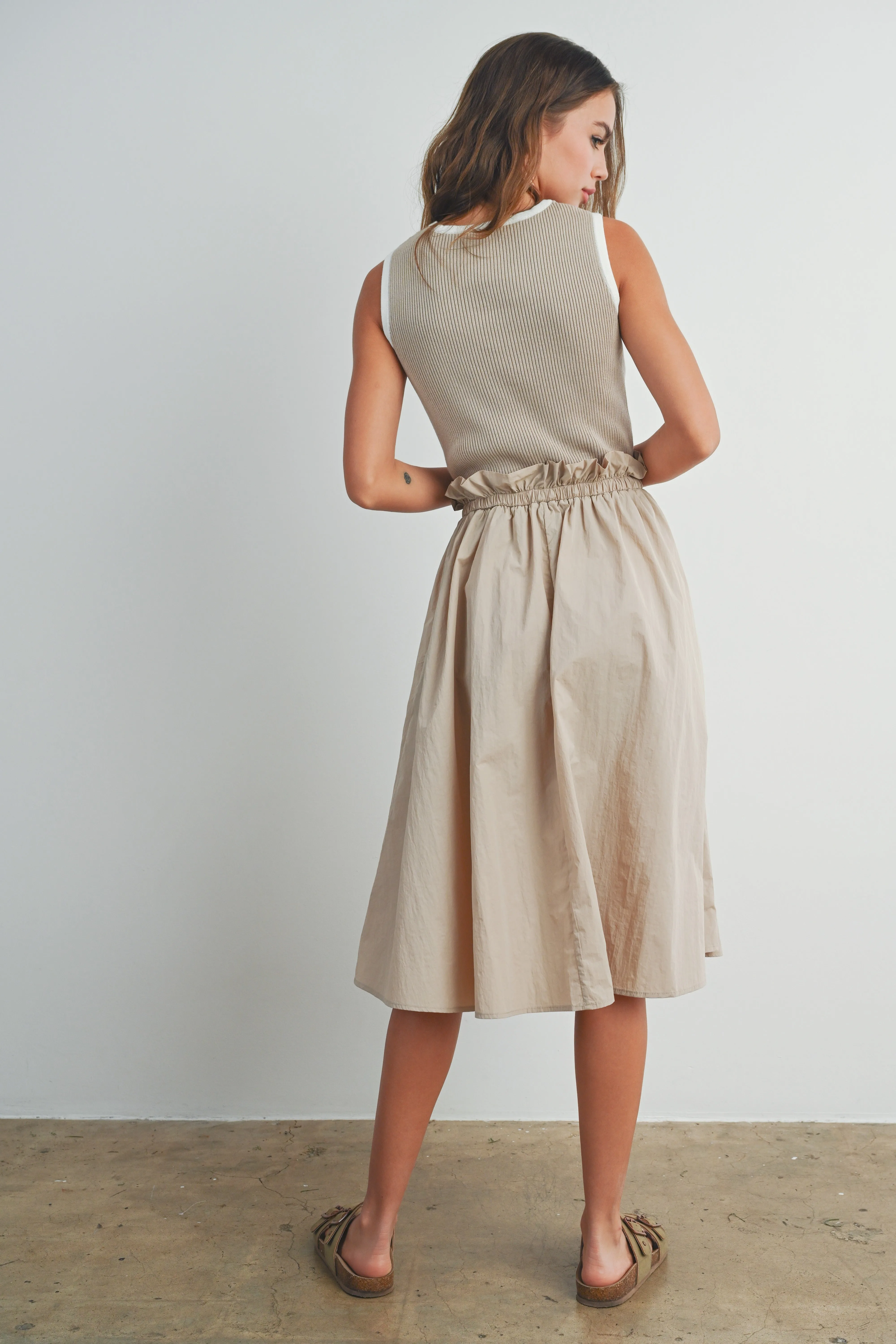 Contrast Tank Twofer Dress
