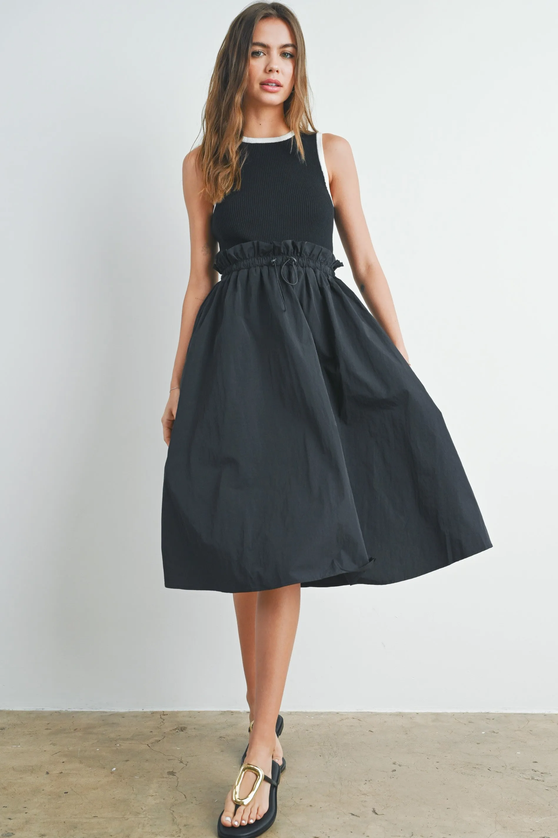 Contrast Tank Twofer Dress