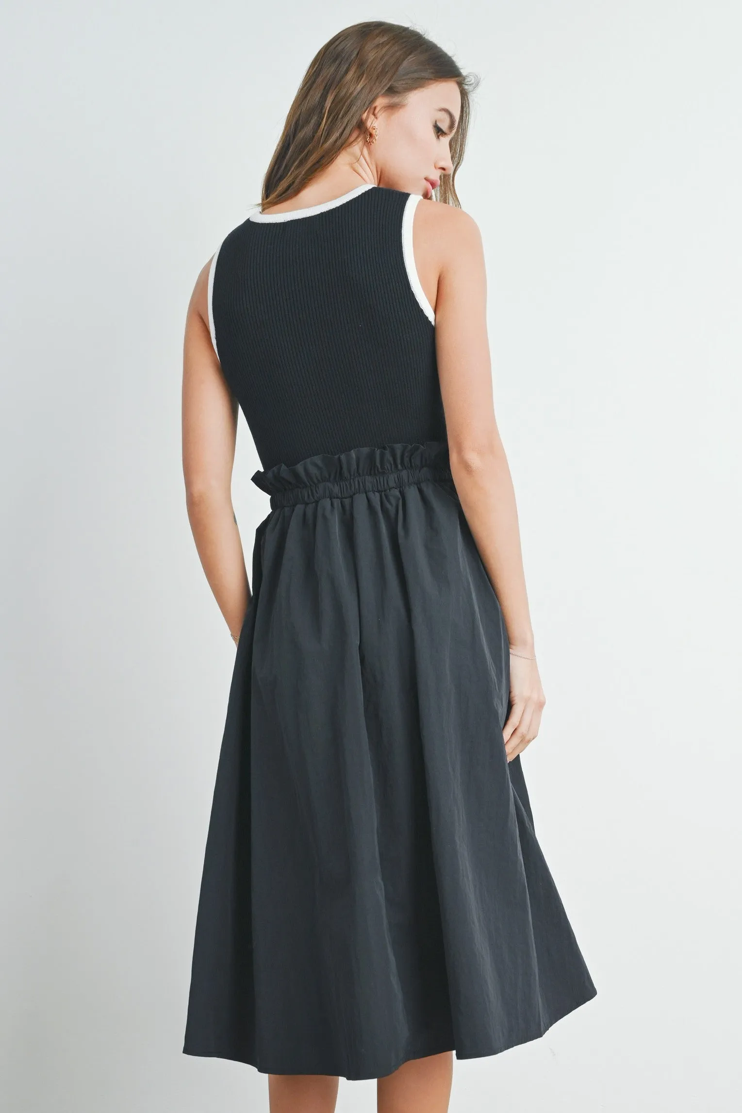 Contrast Tank Twofer Dress