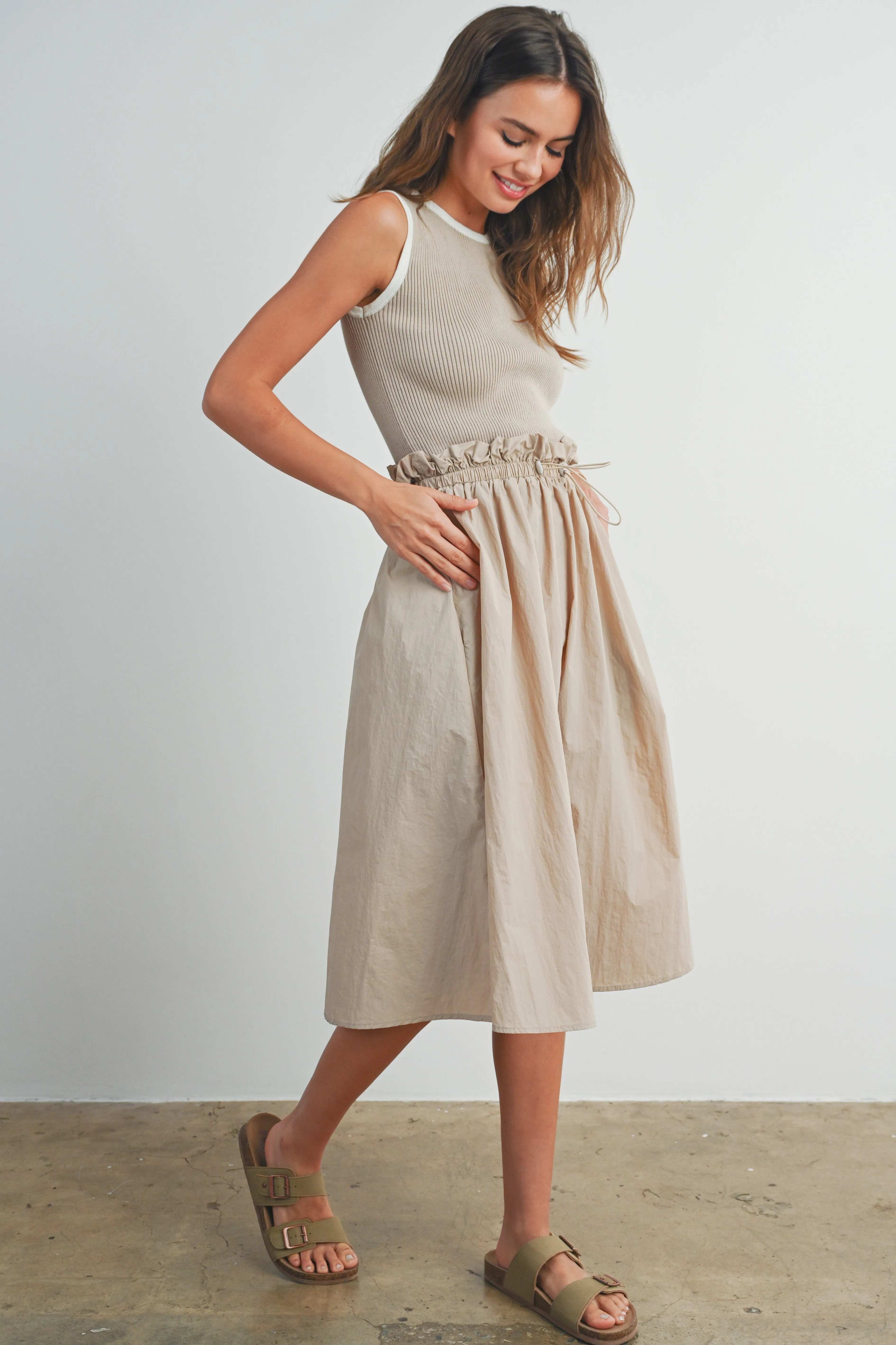 Contrast Tank Twofer Dress