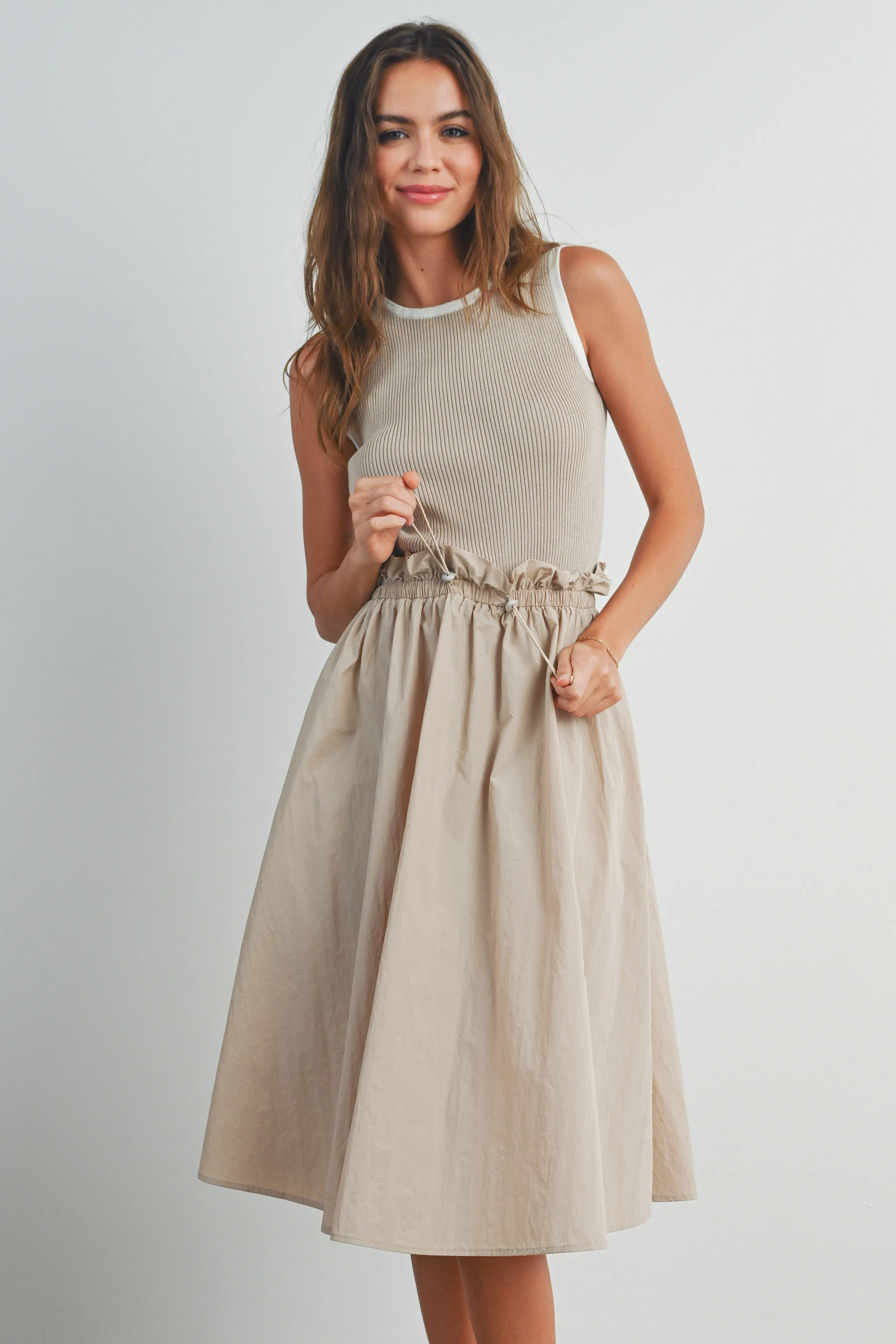 Contrast Tank Twofer Dress