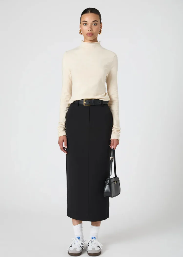 Cosysoft Fitted High Neck Sweater- Oatmeal