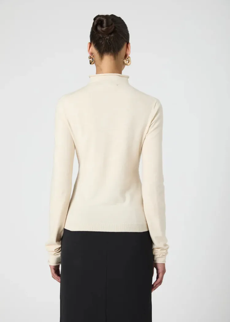 Cosysoft Fitted High Neck Sweater- Oatmeal