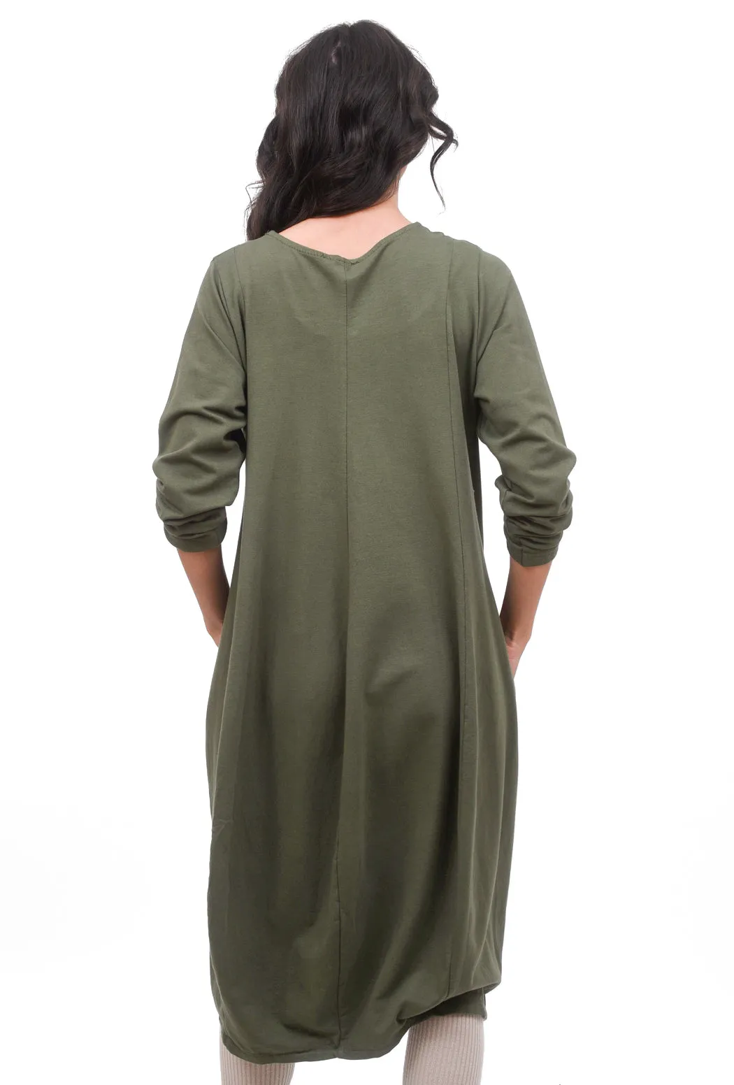 Cotton Bubble Dress, Olive