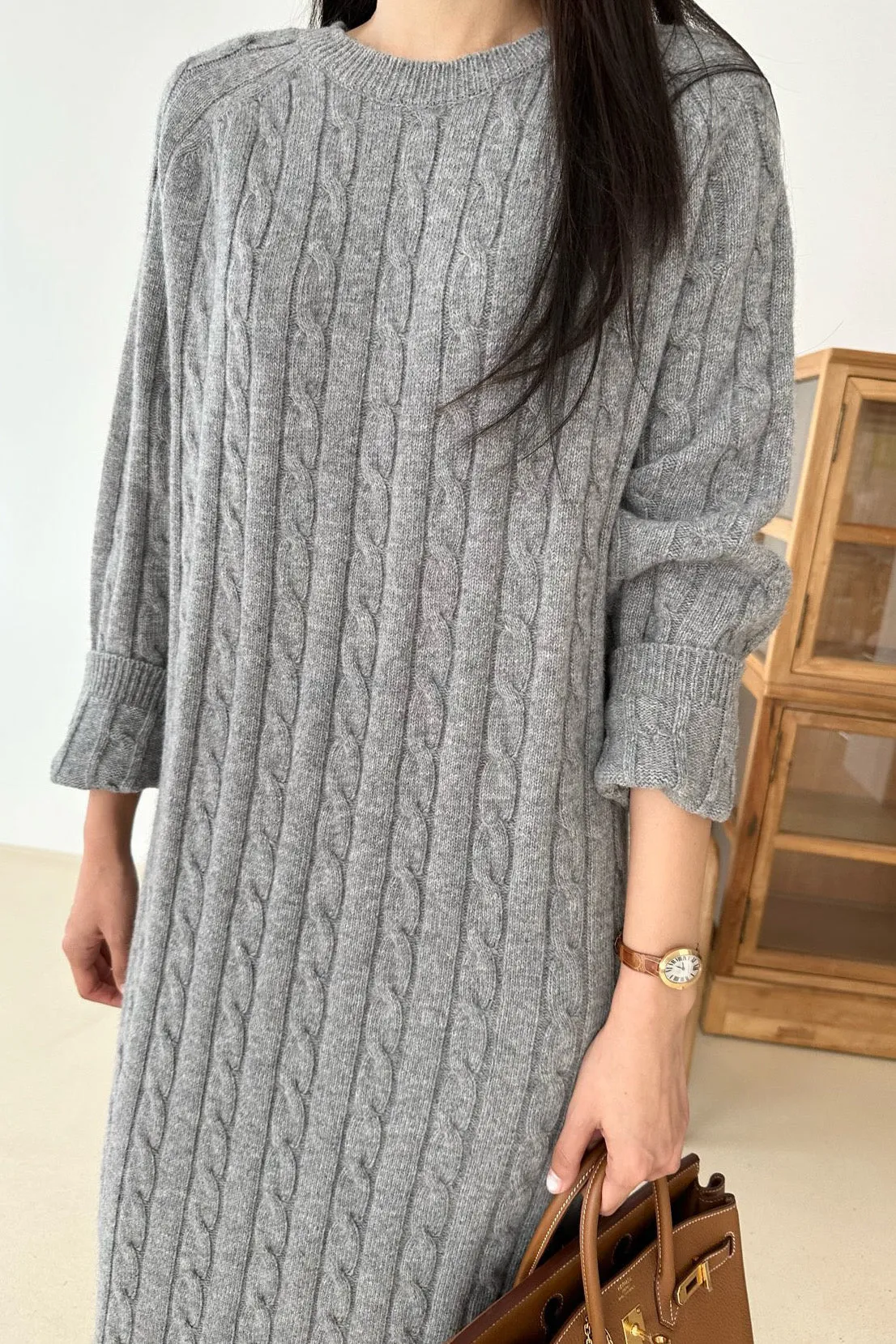 Cozy Cable Sweater Dress