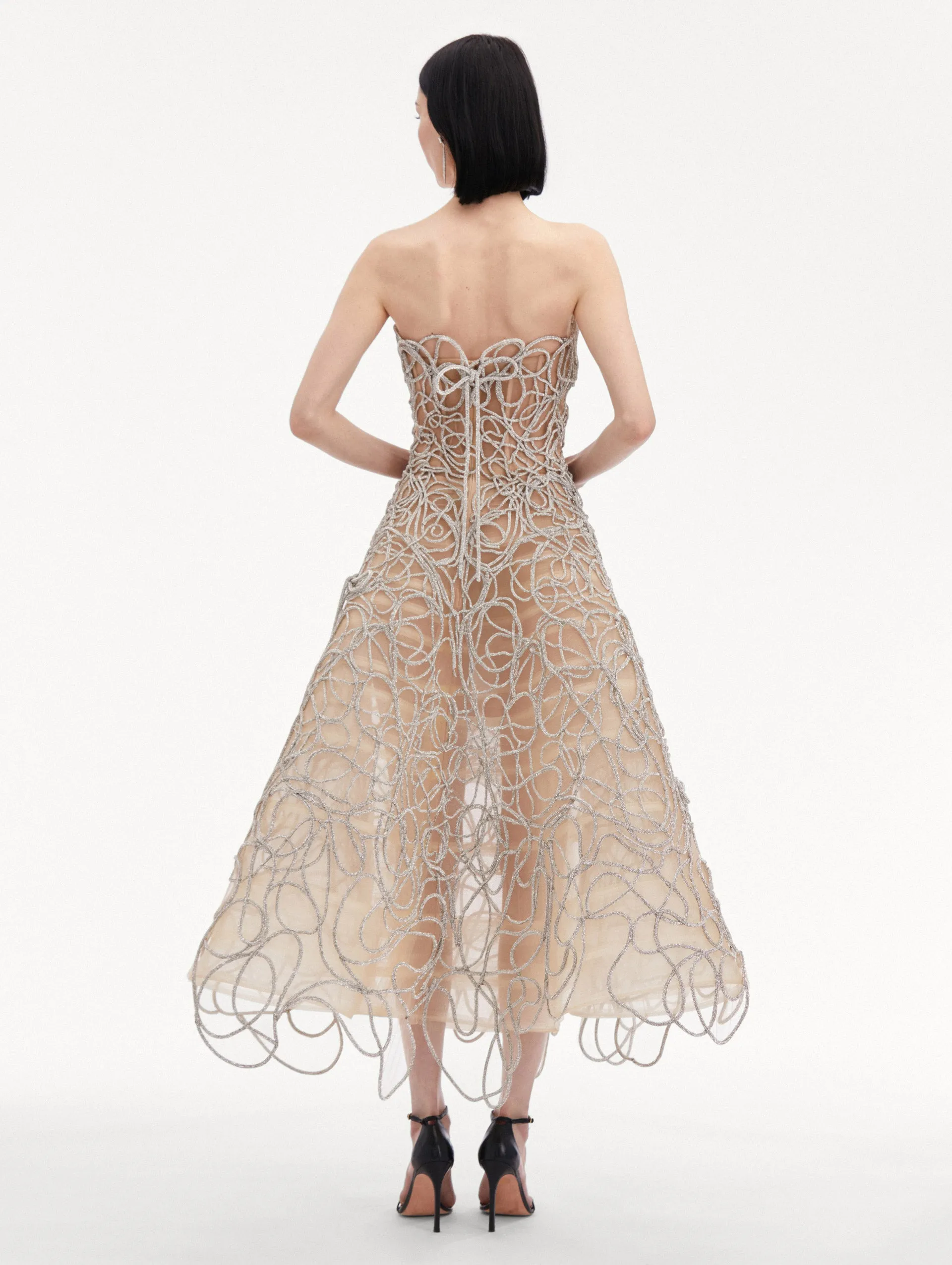 Crystal Embroidered Cord Gown