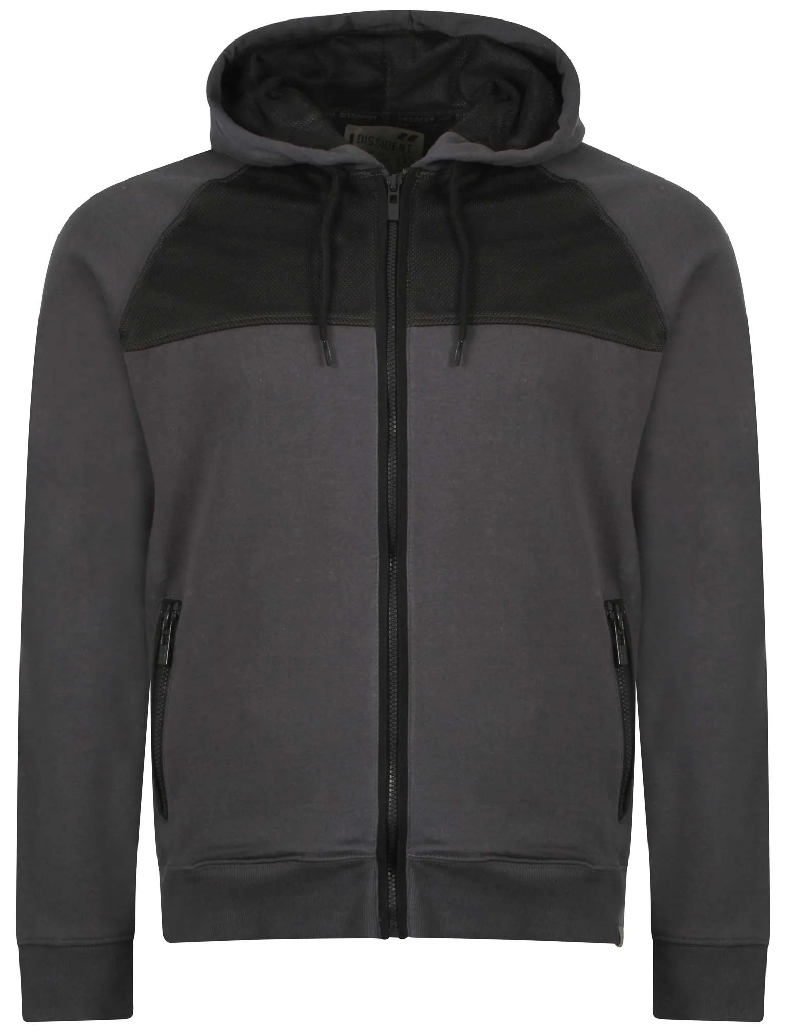 Dissident Owen dark blue zip through hoodie