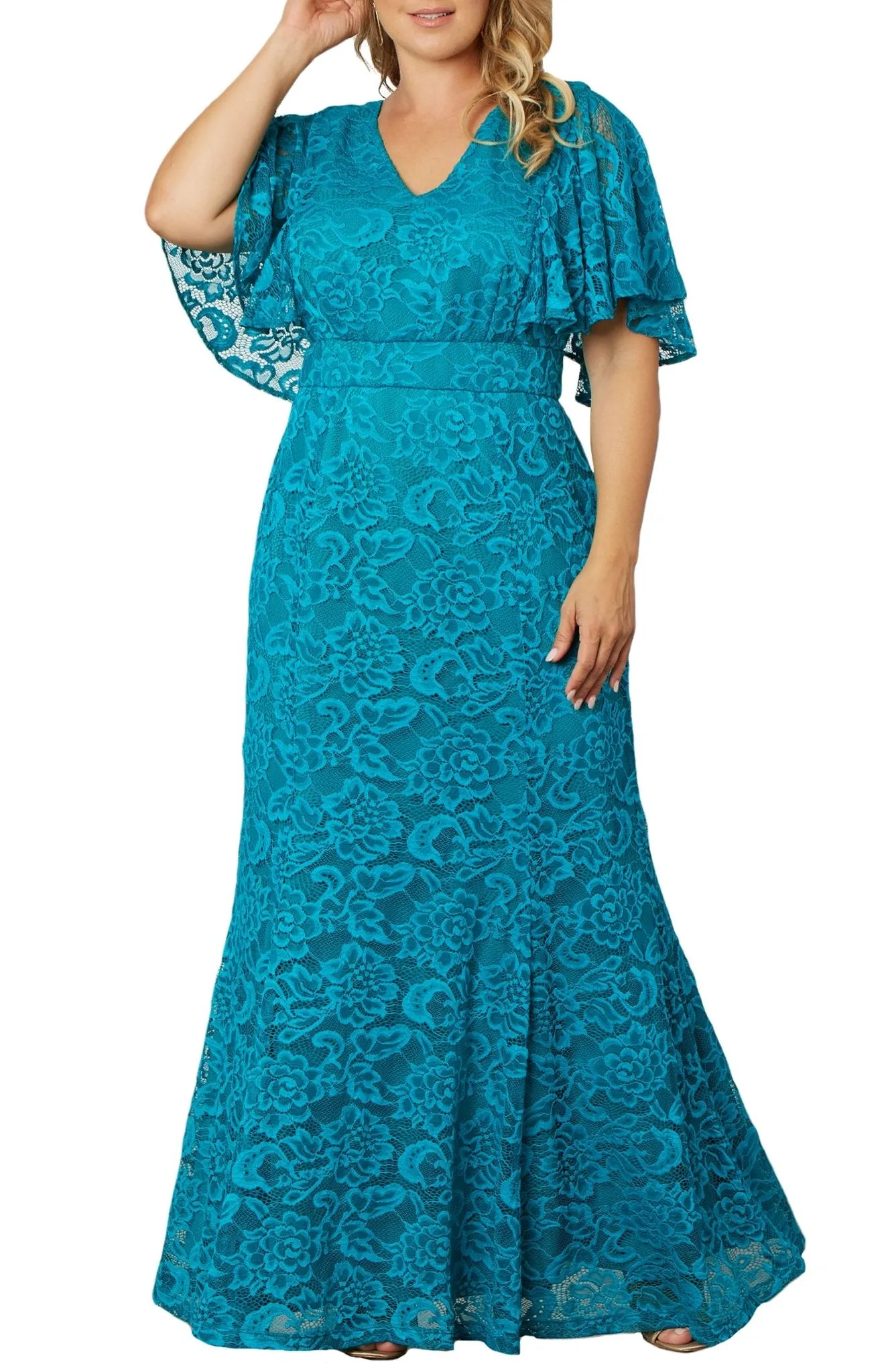 Duchess Lace Evening Gown - Plus