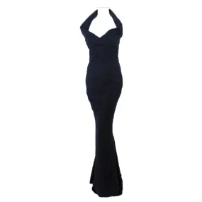 ELIZABETH MASON COUTURE Black Silk Doupioni 'Maria' Gown