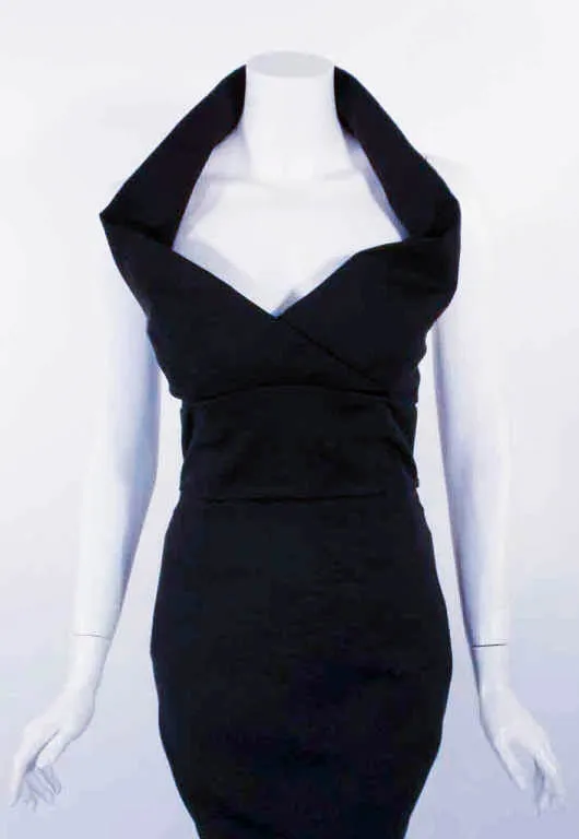 ELIZABETH MASON COUTURE Black Silk Doupioni 'Maria' Gown
