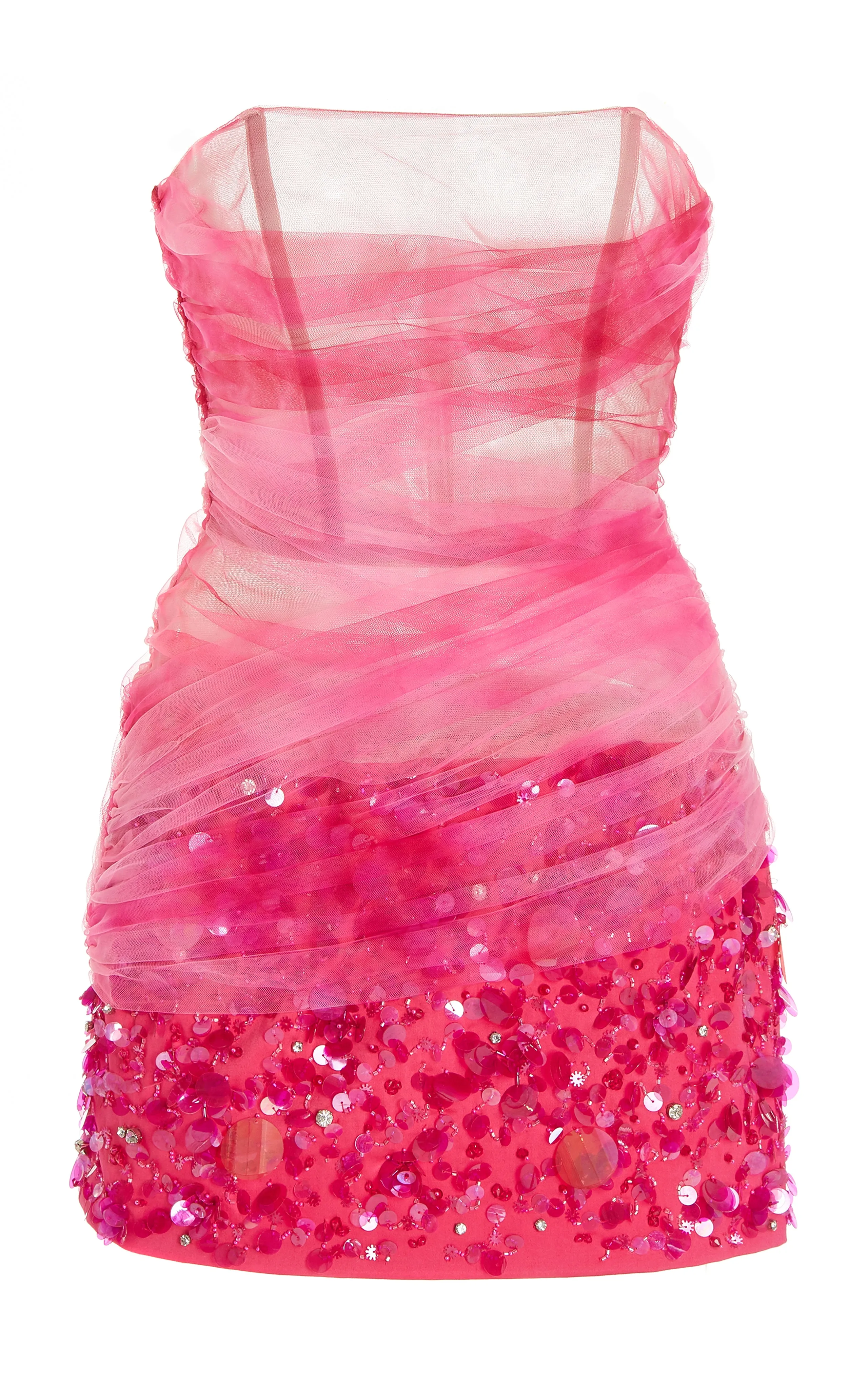 Embroidered Tie-Dye Corset Mini Dress