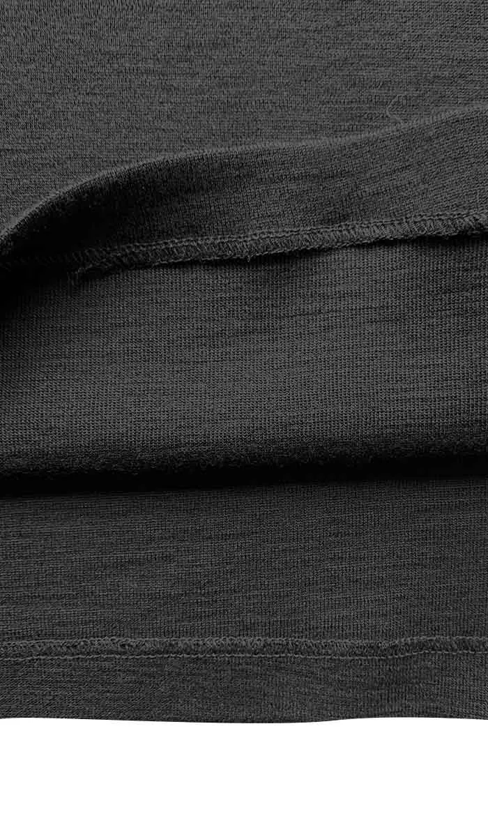 Emmebivi 85% Wool 15% Silk Singlet with Lace Trim in Black 93062