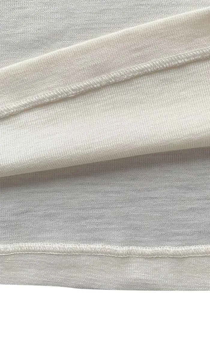 Emmebivi 85% Wool 15% Silk Singlet with Lace Trim in Ivory 93061
