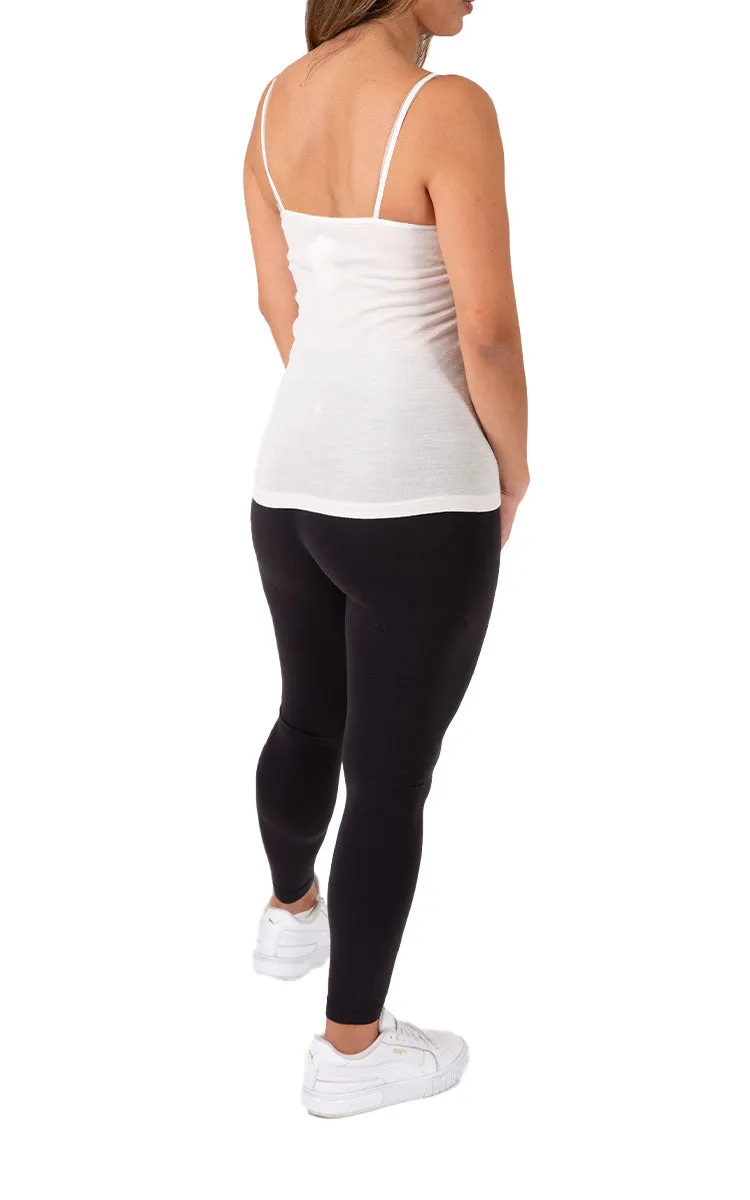 Emmebivi 85% Wool 15% Silk Singlet with Lace Trim in Ivory 93061