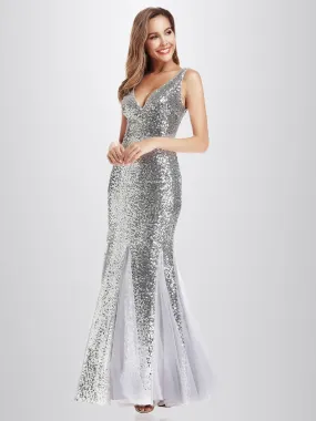 Ever-Pretty Women's Double V-Neck Sequin Dress Bodycon Mermaid Dresses EP00946