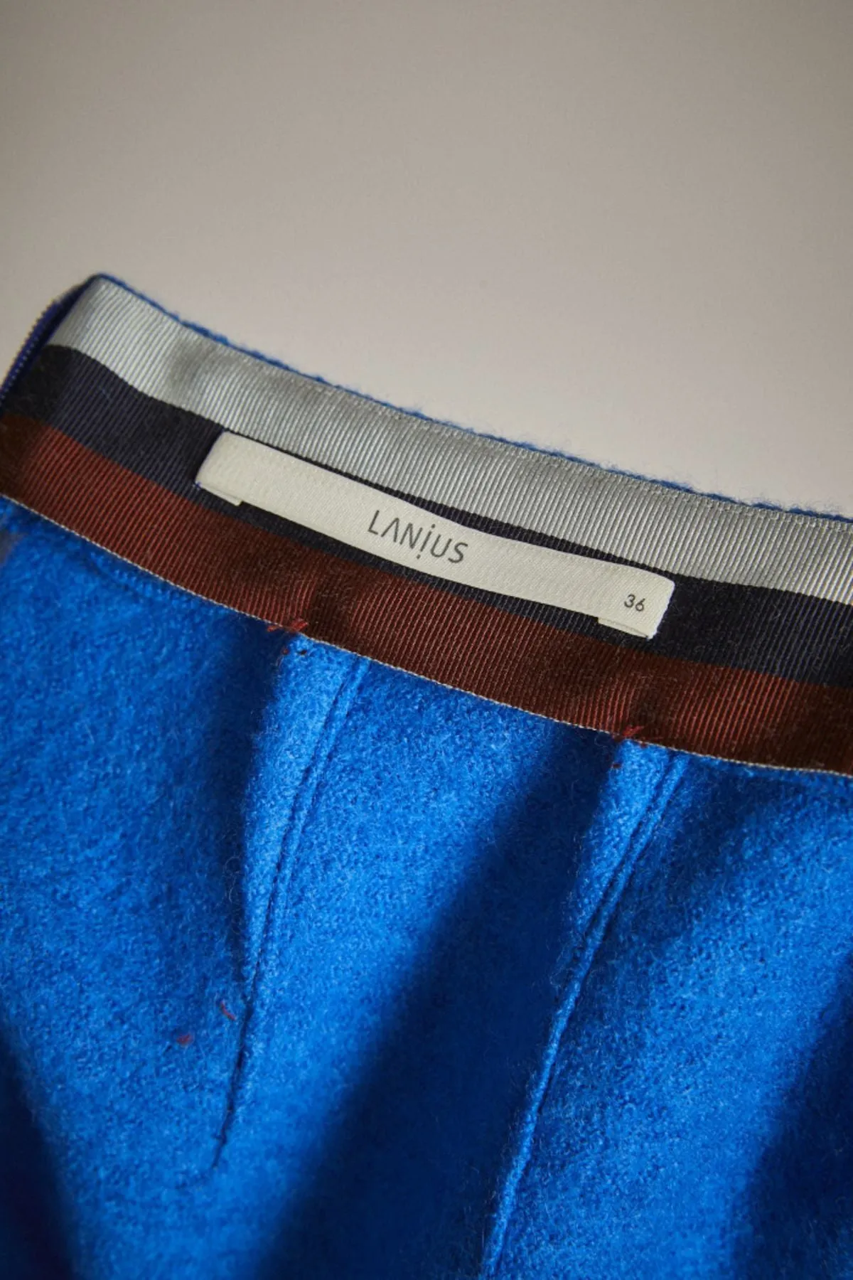 Felted Electric Blue Merino Wool Skirt Lanius