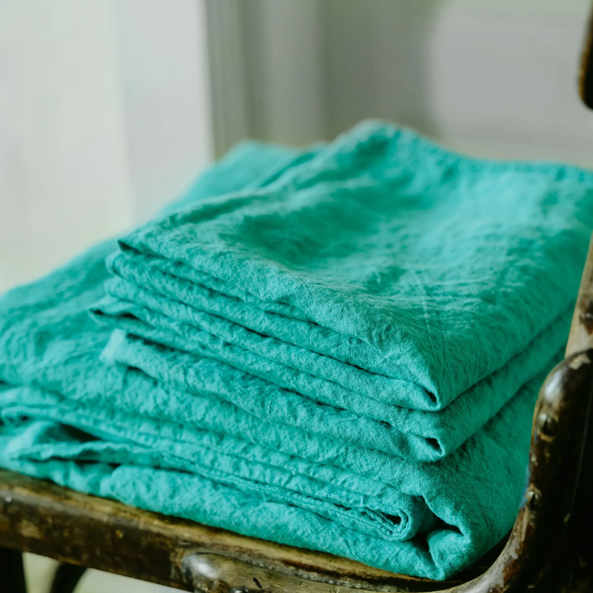 Fresh Grass linen sheets