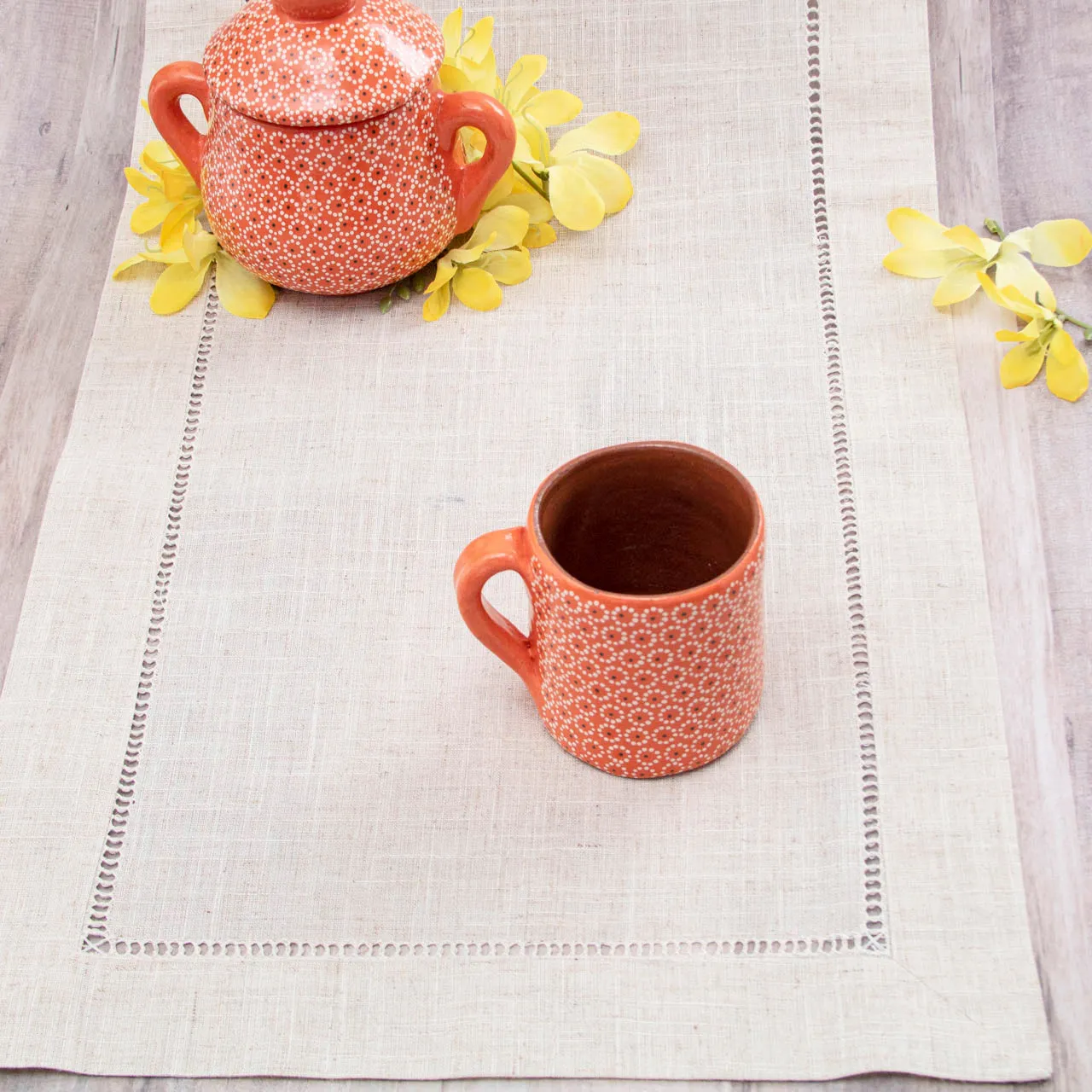 Fresh Linen Deshilado Table Runner