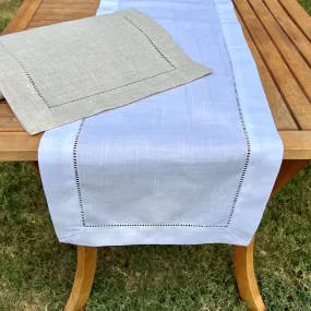 Fresh Linen Deshilado Table Runner