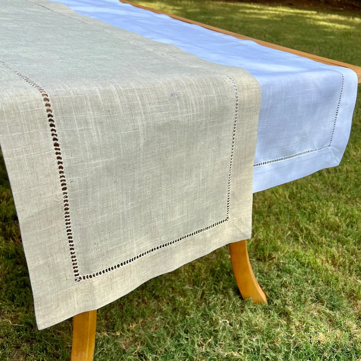 Fresh Linen Deshilado Table Runner
