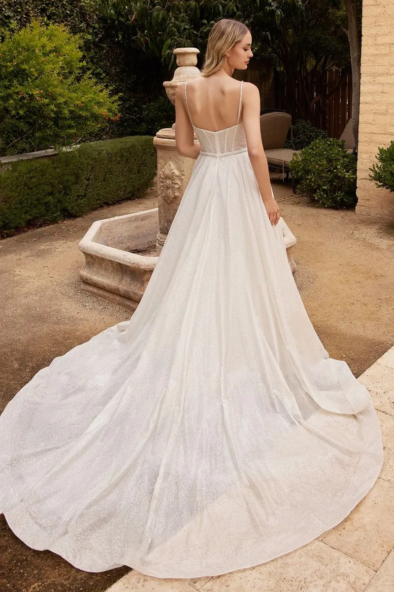 GLITTER BODICE WEDDING BALL GOWN CDCDS435W