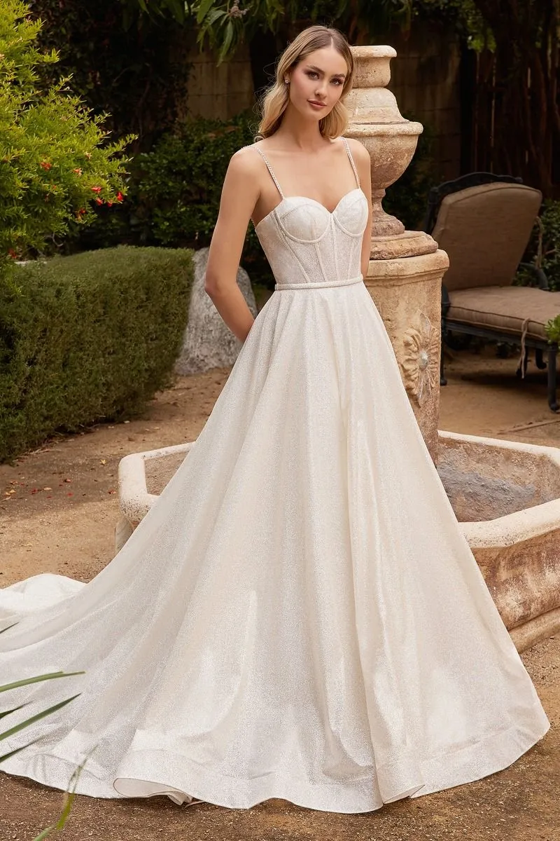 GLITTER BODICE WEDDING BALL GOWN CDCDS435W