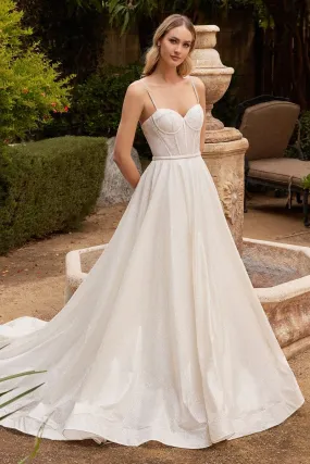GLITTER BODICE WEDDING BALL GOWN CDCDS435W