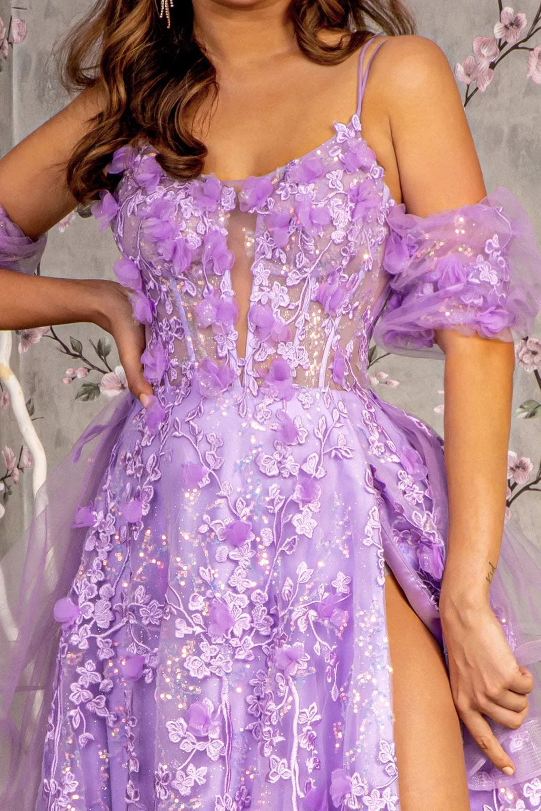 GLS BY GLORIA GL3358 Scoop A-Line Evening Dress