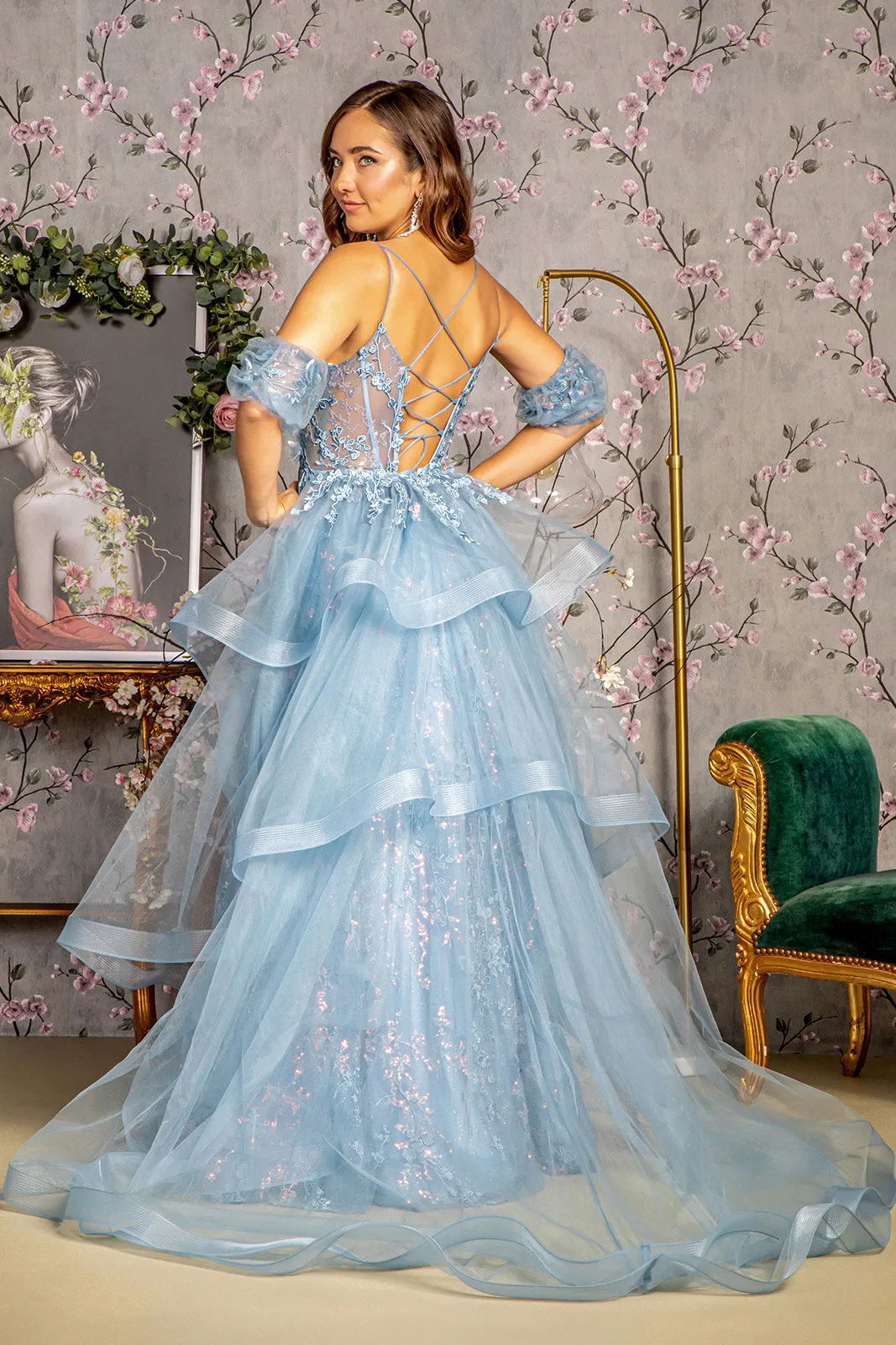 GLS BY GLORIA GL3358 Scoop A-Line Evening Dress
