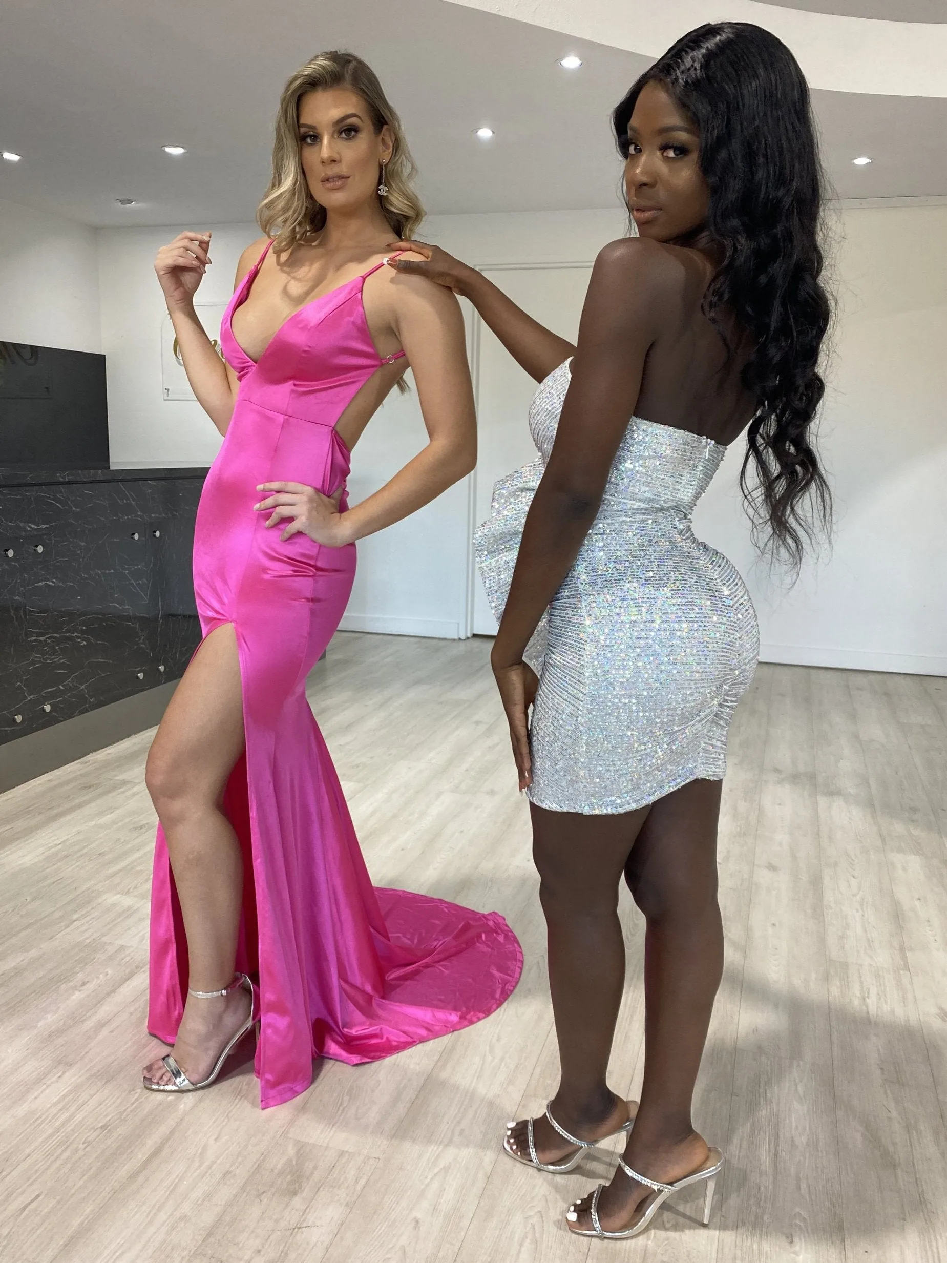 Honey Couture MILEE Low Back Mermaid Evening Gown Dress with Leg Split