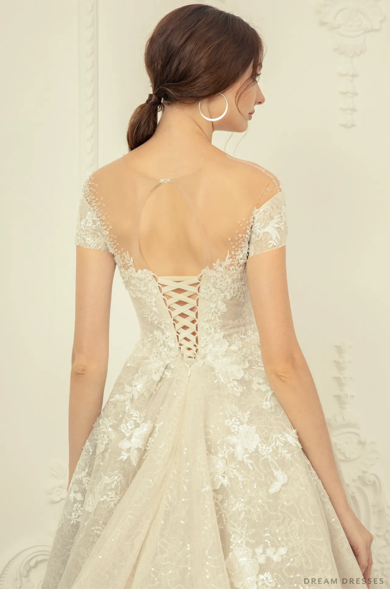 Illusion Neckline Ball Gown Wedding Dress (#VENEZIA)