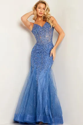 JOVANI - 37416 - Embroidered Mermaid Dress