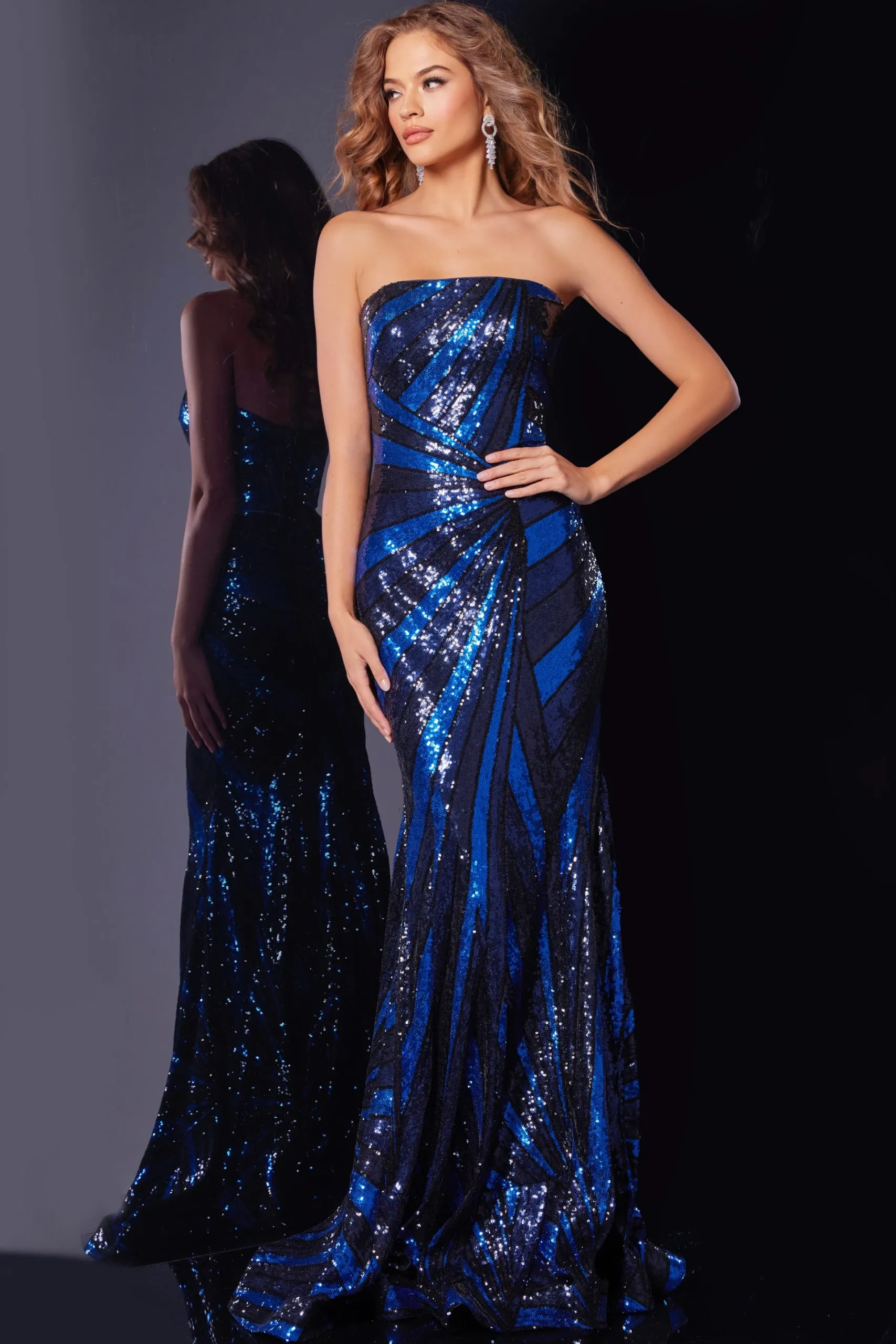Jovani - 40765 - Strapless Sequin Evening Gown