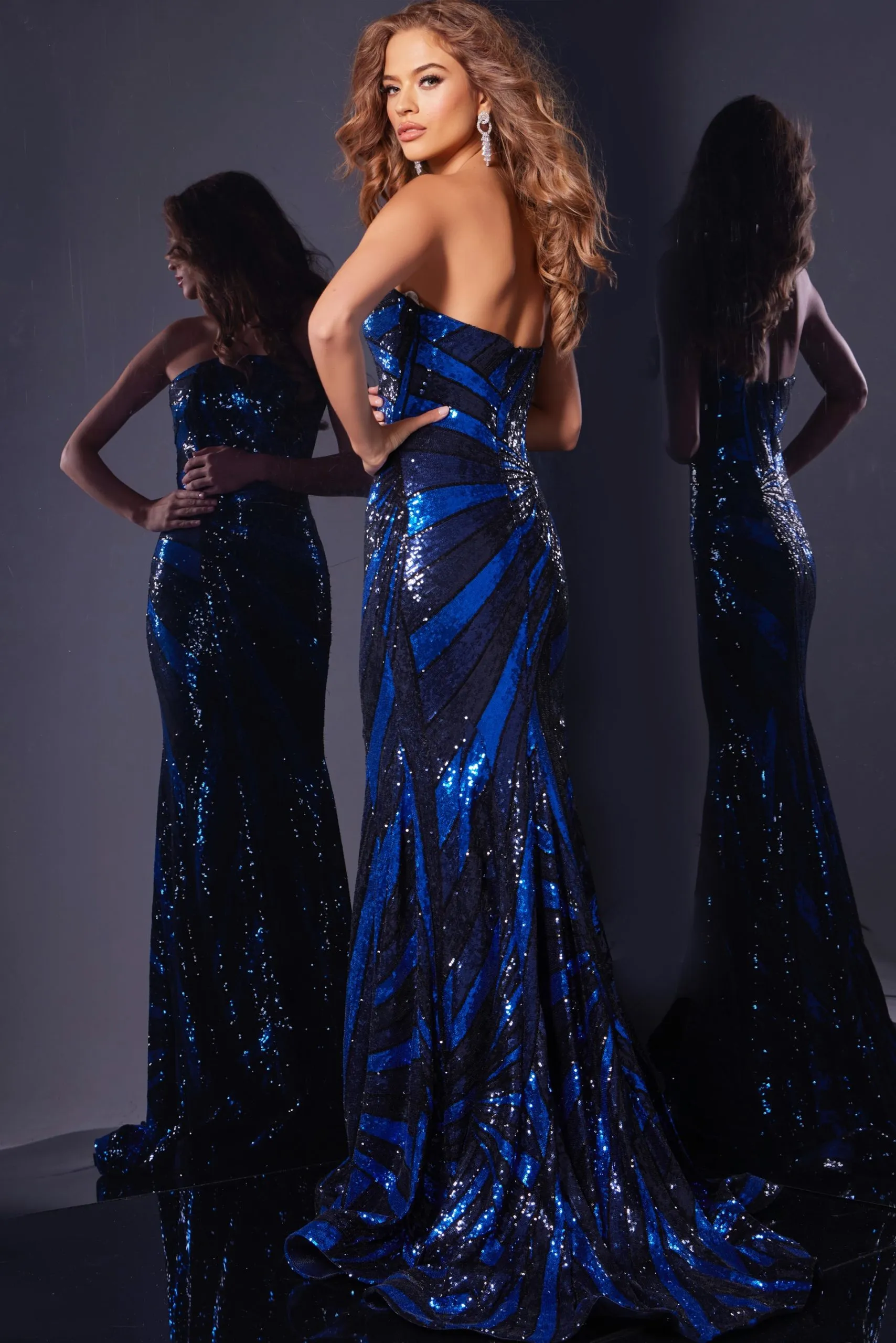 Jovani - 40765 - Strapless Sequin Evening Gown